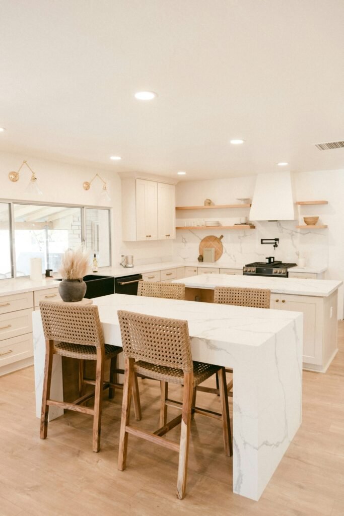 White modern kitchen renovation in Marietta
