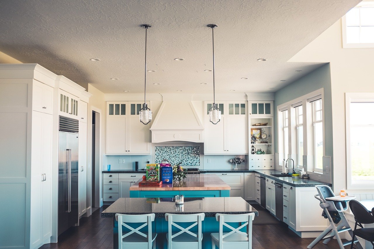 Integrated microwave and oven with matching cabinetry in Marietta remodel